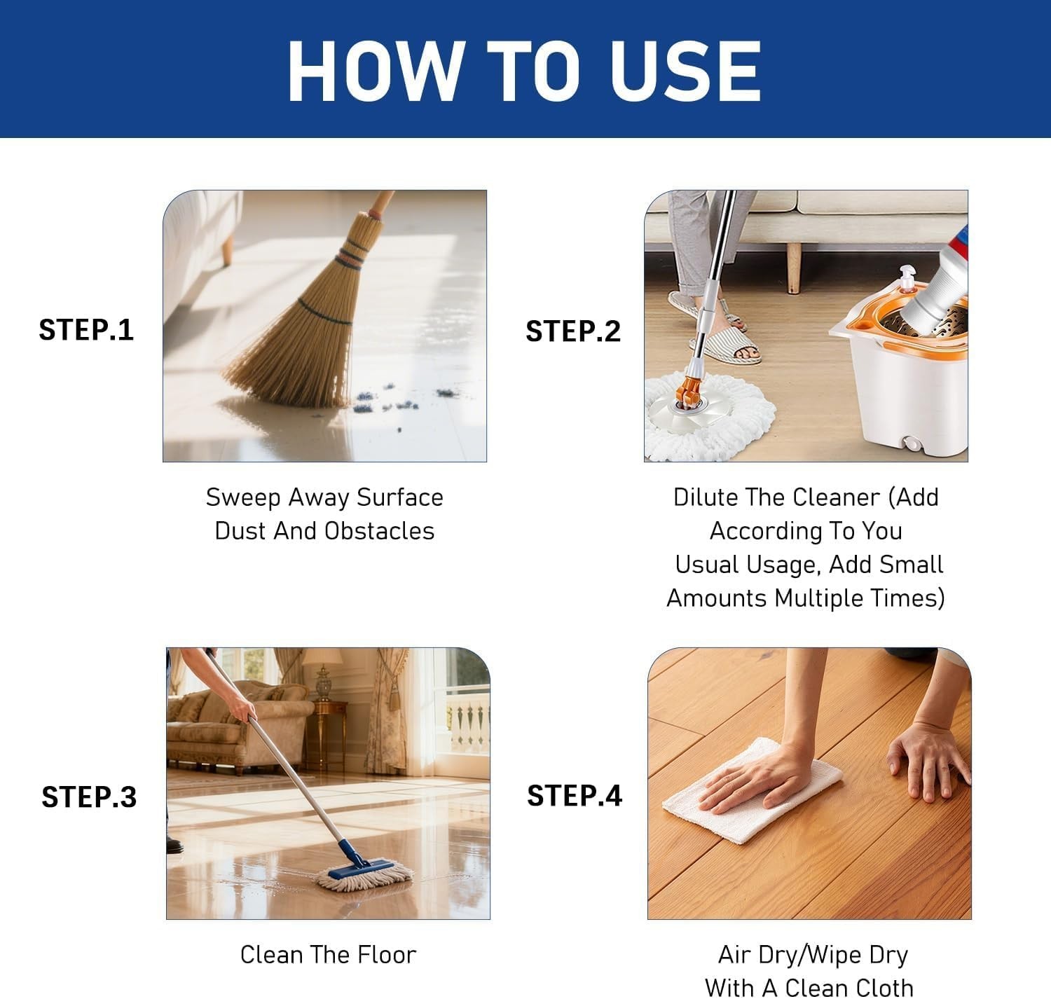 2pcs Polish for Tile Floor Restorer Polish Revitalize Shine Wood Floor Polishing