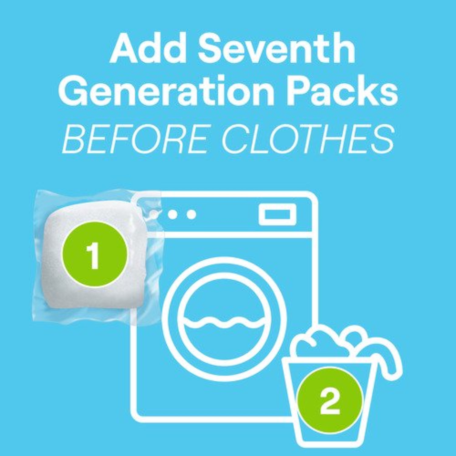2PK Seventh Generation Free&Clear Laundry Detergent Pacs 45 Load Sensitive Skin