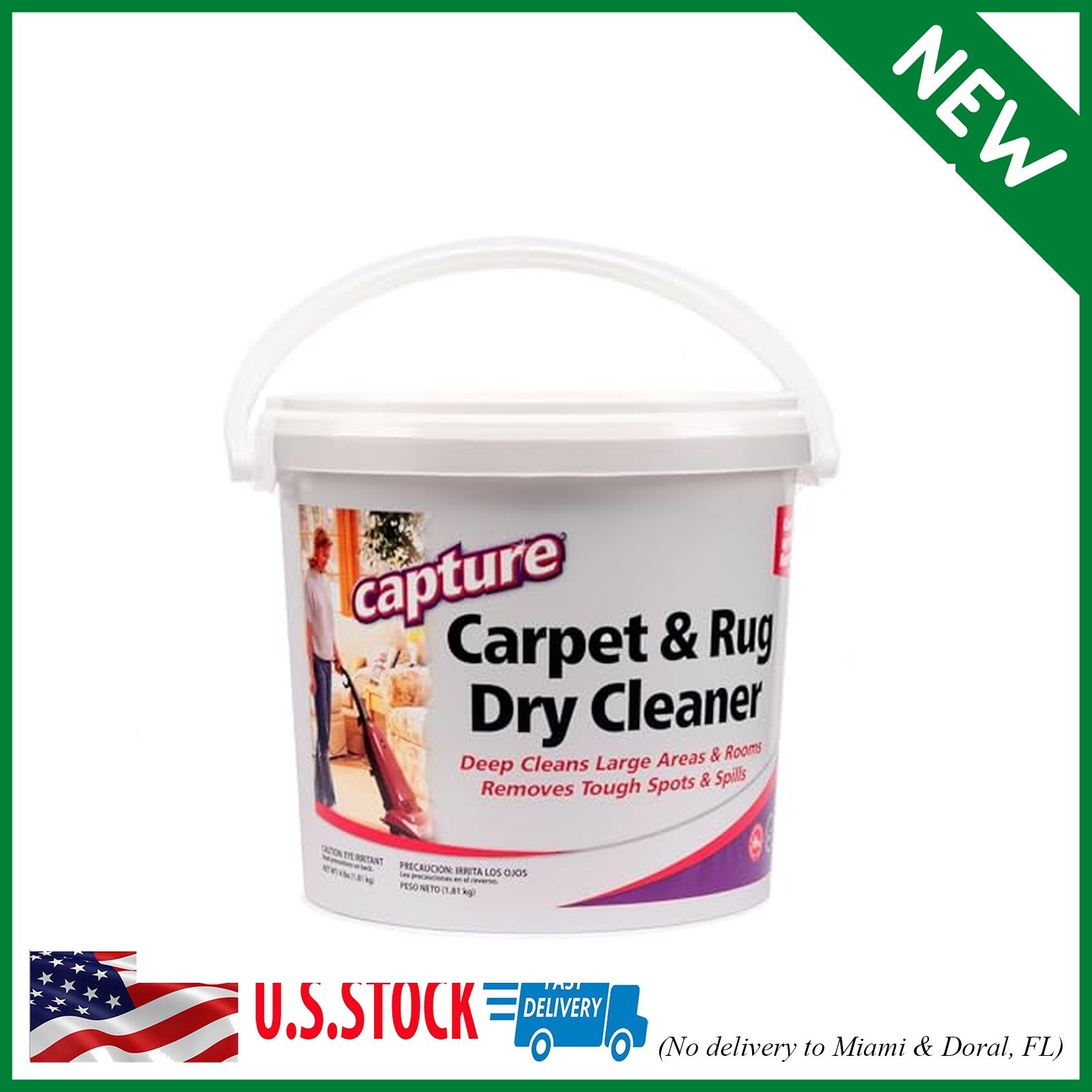 Capture Carpet Cleaner Powder 4Lb Stain Remover Deodorizer Safe For All Carpets