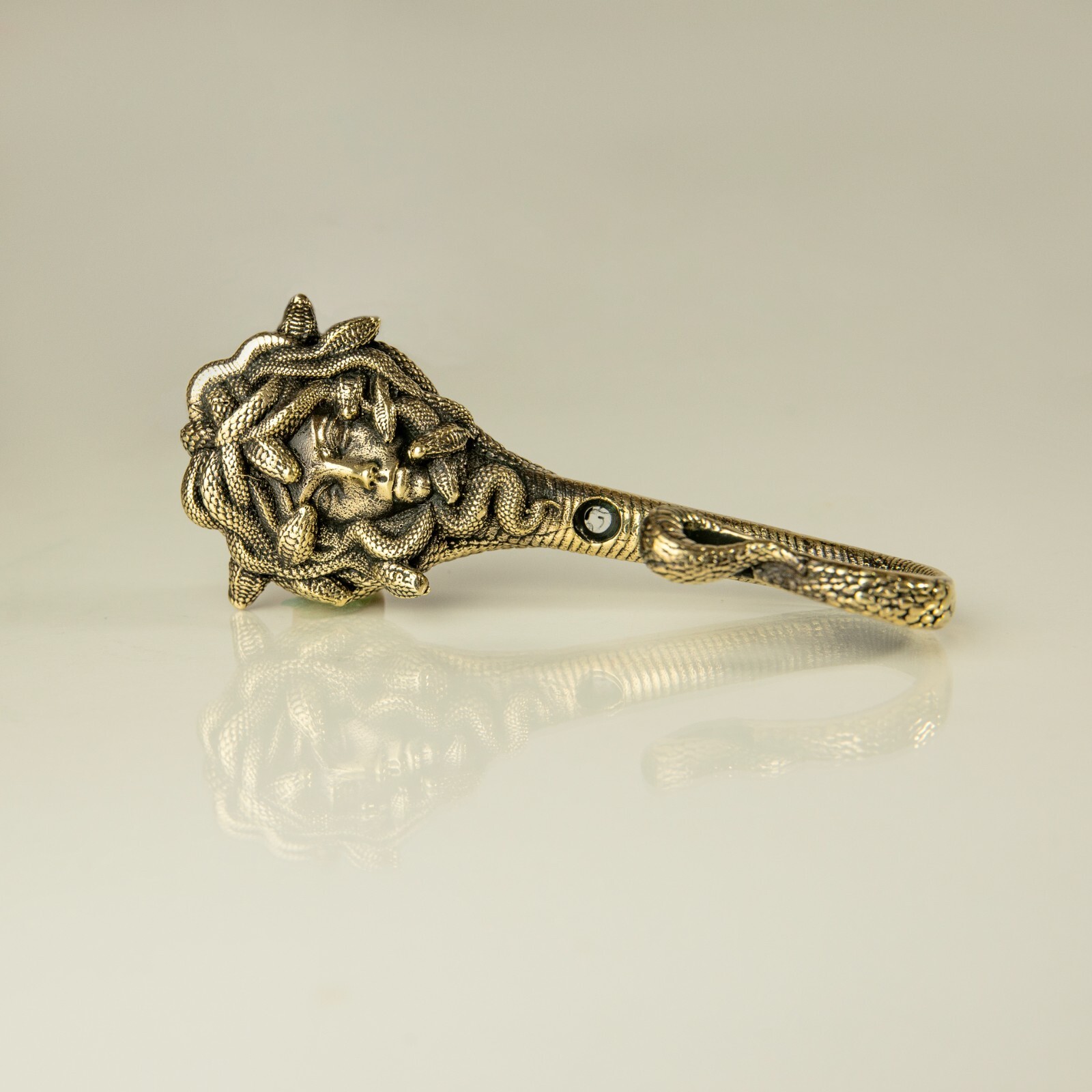 Decorative wall hook Medusa Gorgon, mythological creature, Brass handmade.