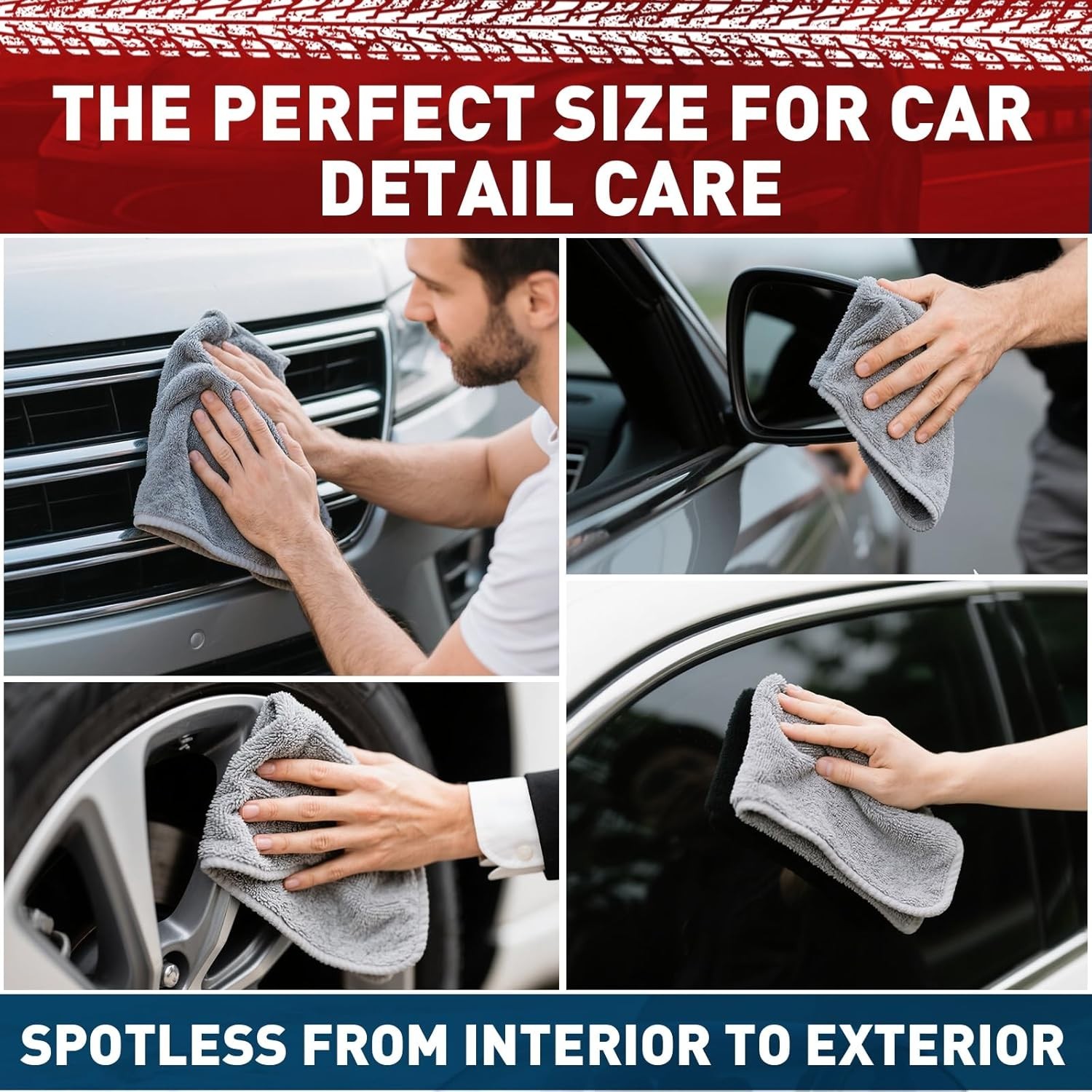 15 Pack Microfiber Cleaning Cloths Ultra Absorbent Towels for Car Glass Home