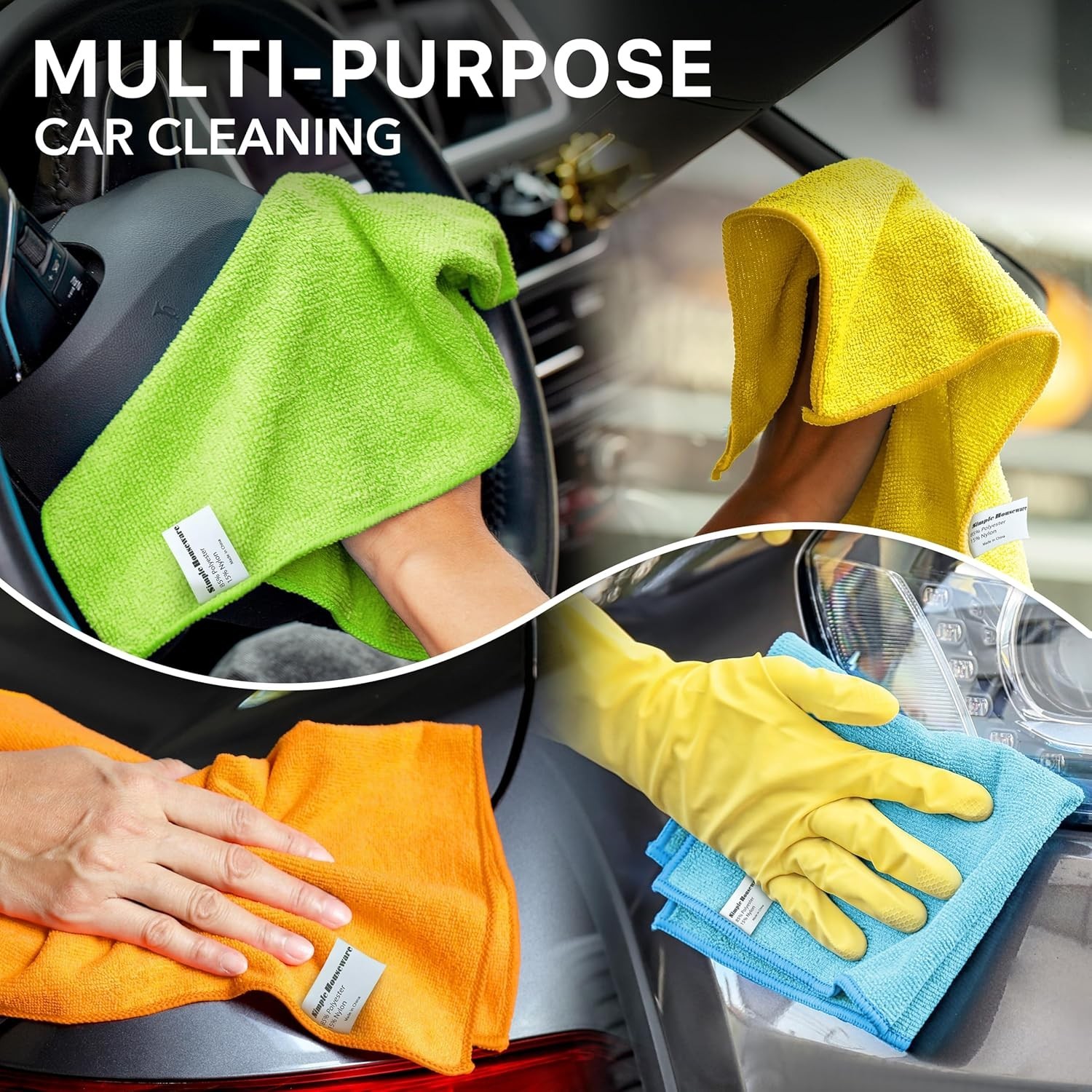 Microfiber Cleaning Cloths 50 Pack Ultra Soft Absorbent Scratch-Free