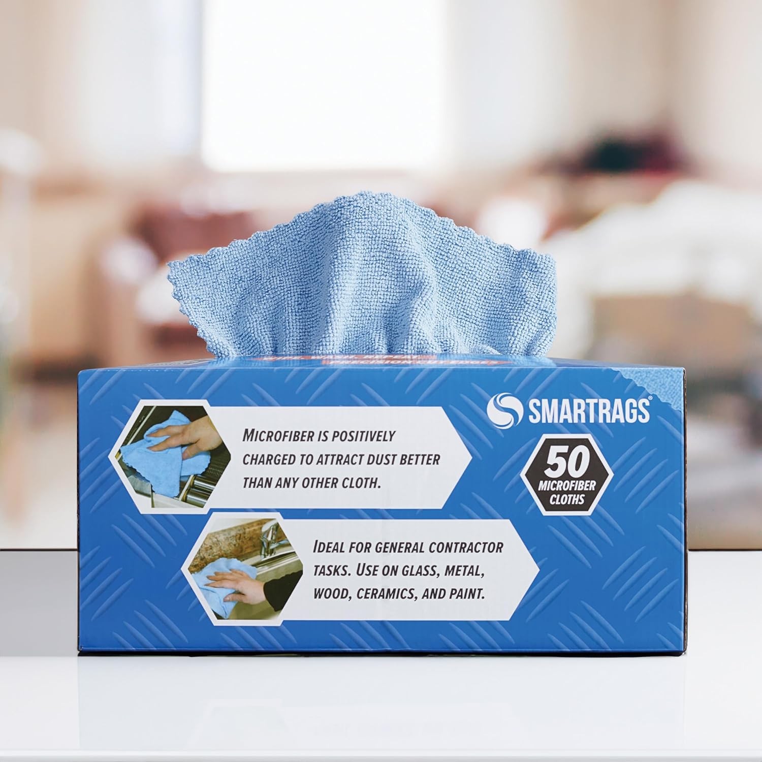 Rags Microfiber Cleaning Cloths, in a Box, Lint Free 180 GSM