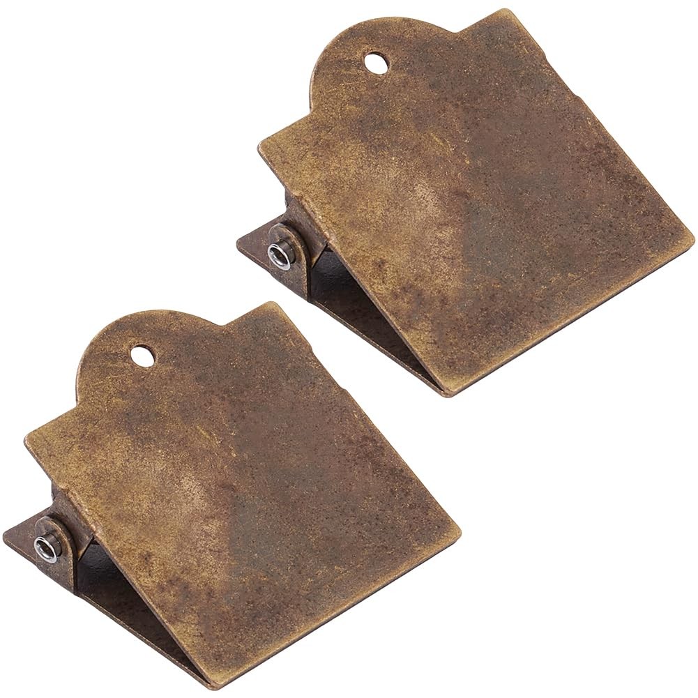 CRASPIRE 2Pcs Vintage Metal 1.75 x 1.57 x 0.87 inch(4.45 x 4 x 2.2cm), Bronze