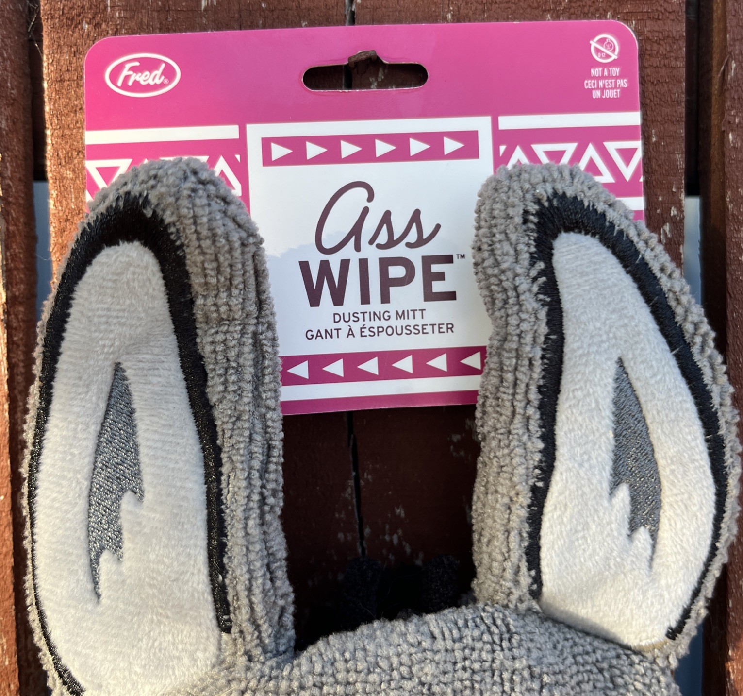 Smart Ass Fred Ass Wipe Donkey Dusting Mitt Gag Gift Fun For Kids Cleaning Chore