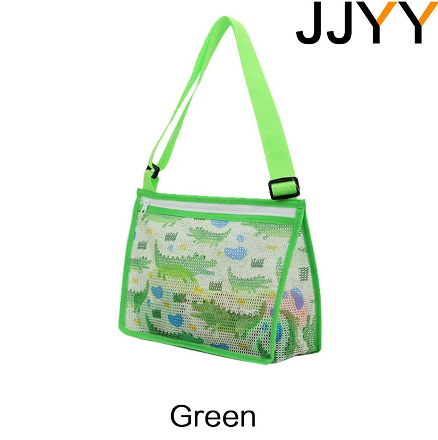 1pcs Foldable Mesh Beach Bag – Seashell & Toy Storage Tote for Kids – NEW