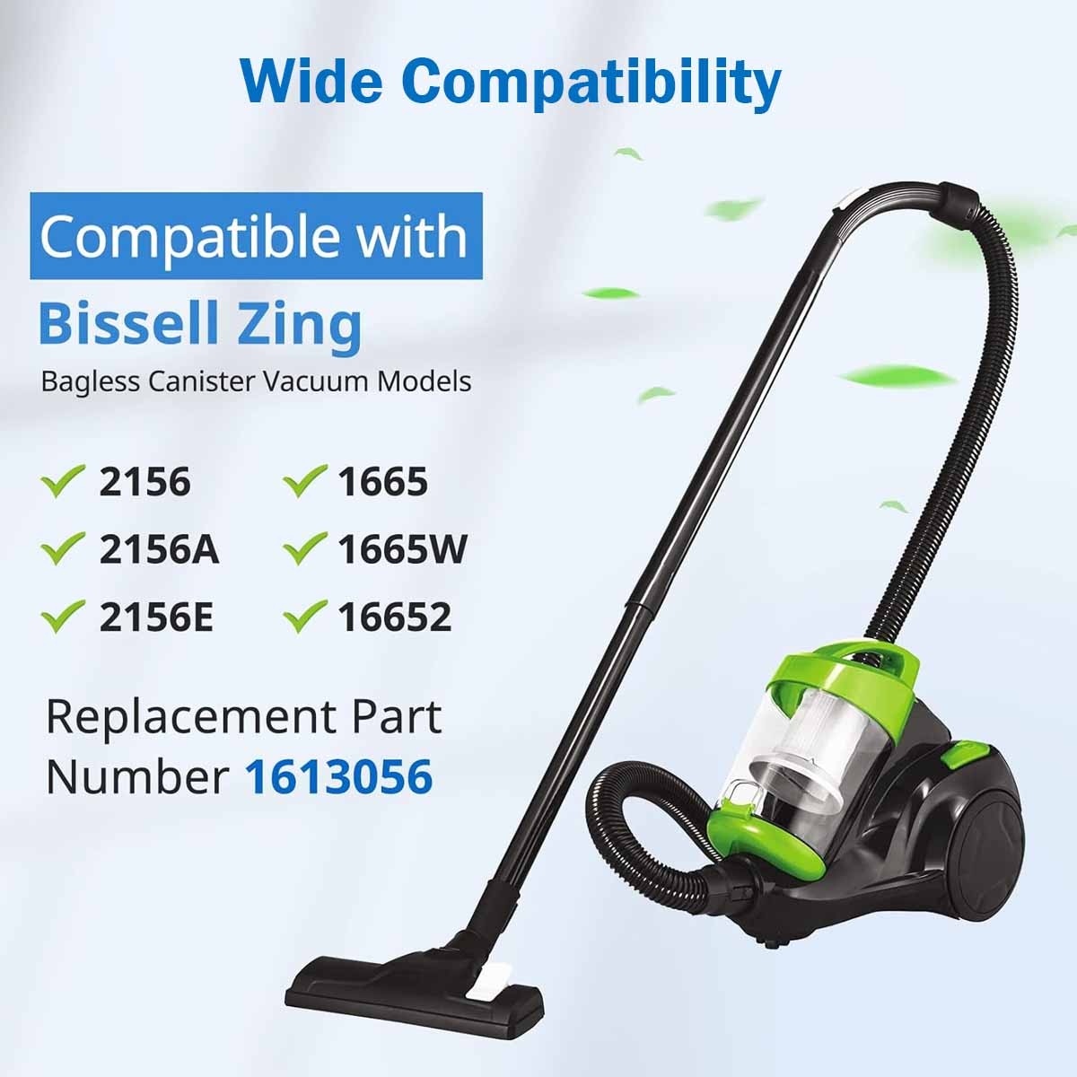 1613056 Replace Filters for Bissell Zing & Powerforce Bagless Canister Vacuum
