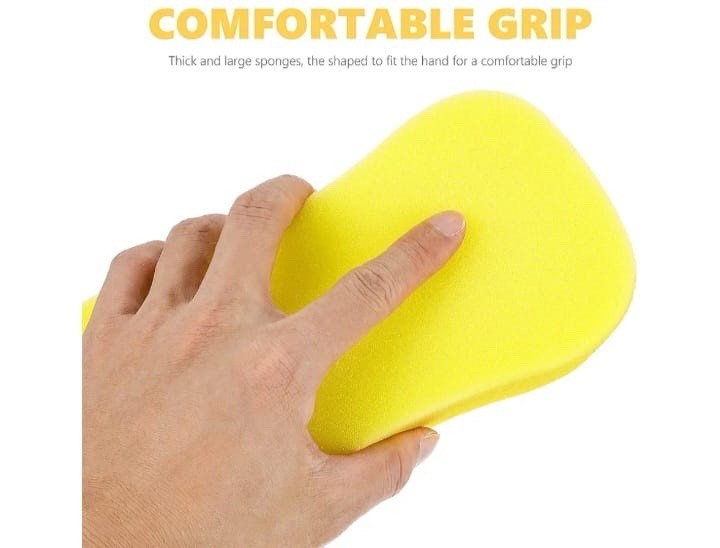 Yellow Ergonomic Cleaning Sponge, Absorbent Scrubbing, 105 Washes 8.7×4.3×2″