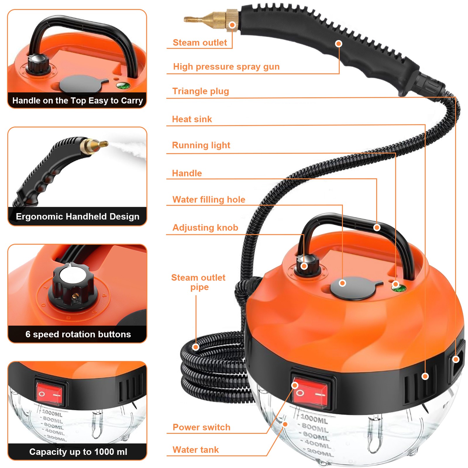 3800W High Pressure Steam Cleaner Household Car Steam Cleaner Cleaning Machine