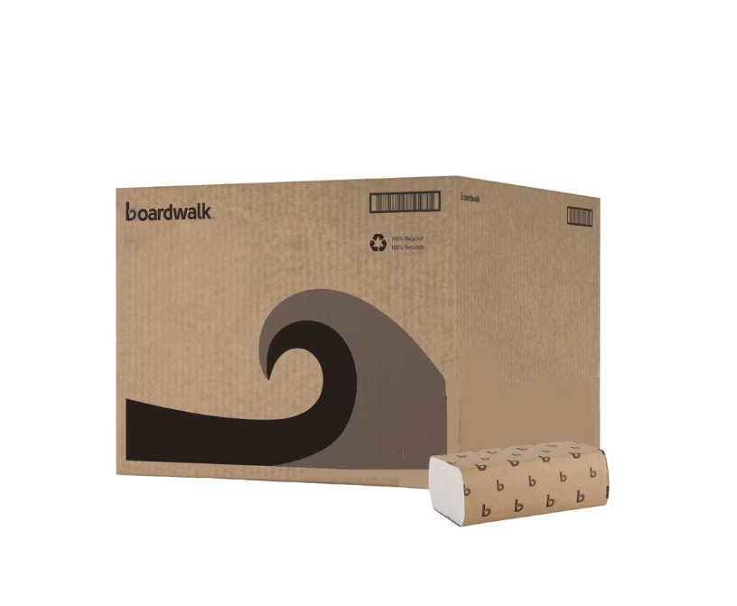 4000 White Paper Multifold Towel Bulk C-Fold Recycled Fiber Boardwalk Pack of 16