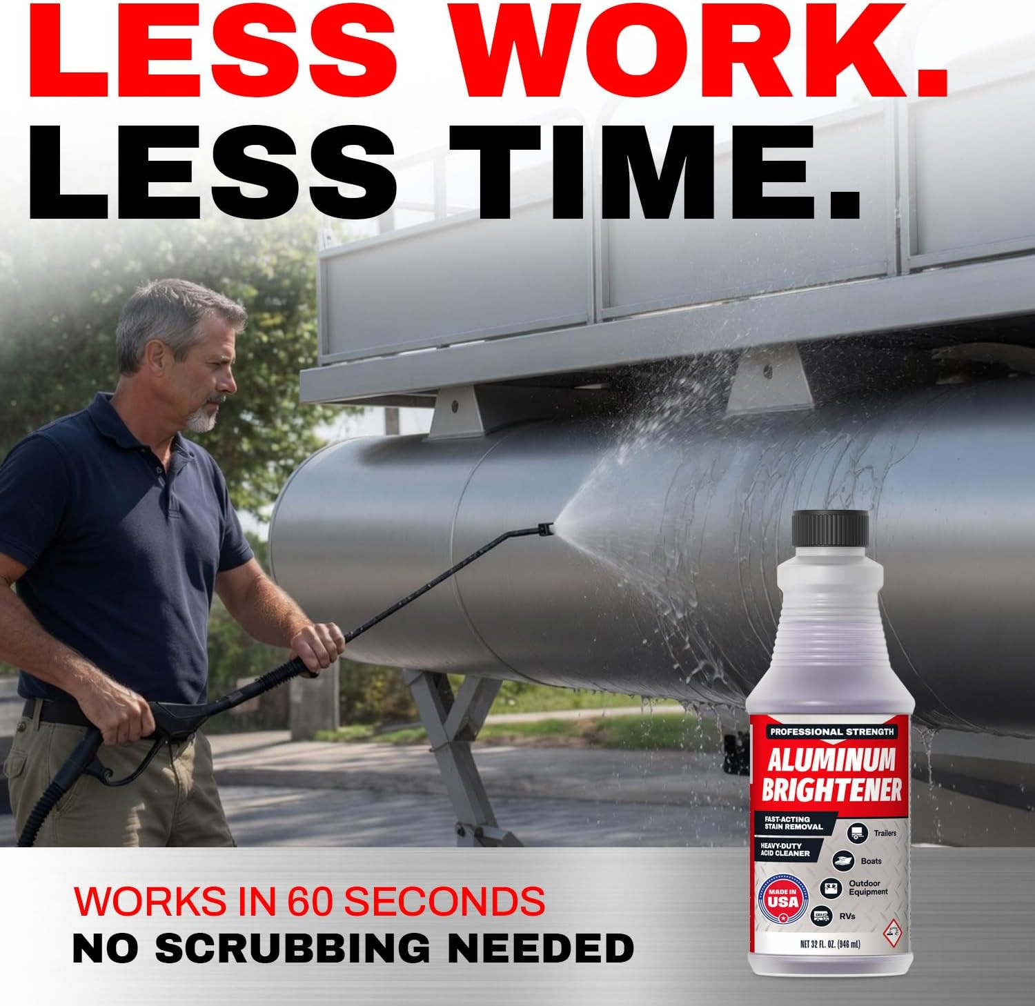 Concentrated Aluminum Brightener & Cleaner – Makes 4 Gallons – Removes Oxidation