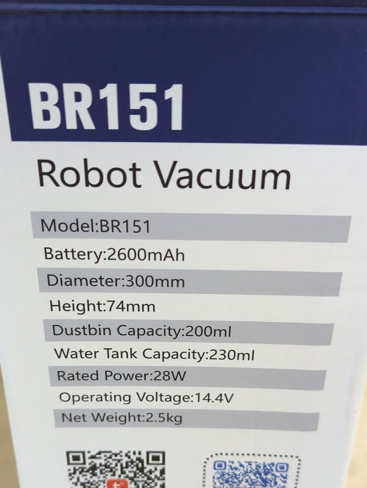 Robot Vacuum Mop Cleaner BR151 Blue
