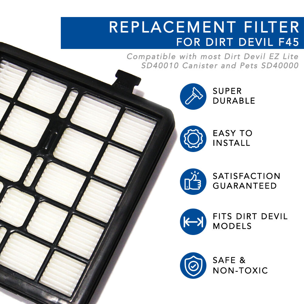 MaximalPower Filter F45 Replacement for Dirt Devil EZ Lite Canister #2KQ0107000