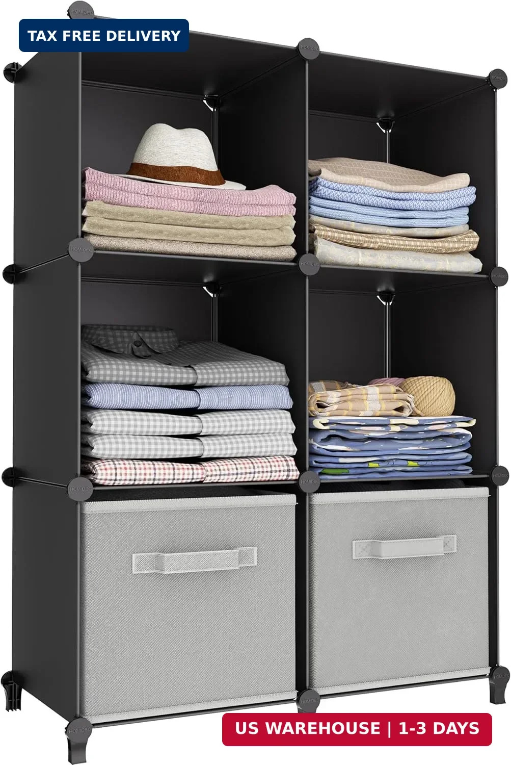 6-Cube Storage Organizer, Closet Organizer Storage Cabinet Shelf Bookcase Booksh