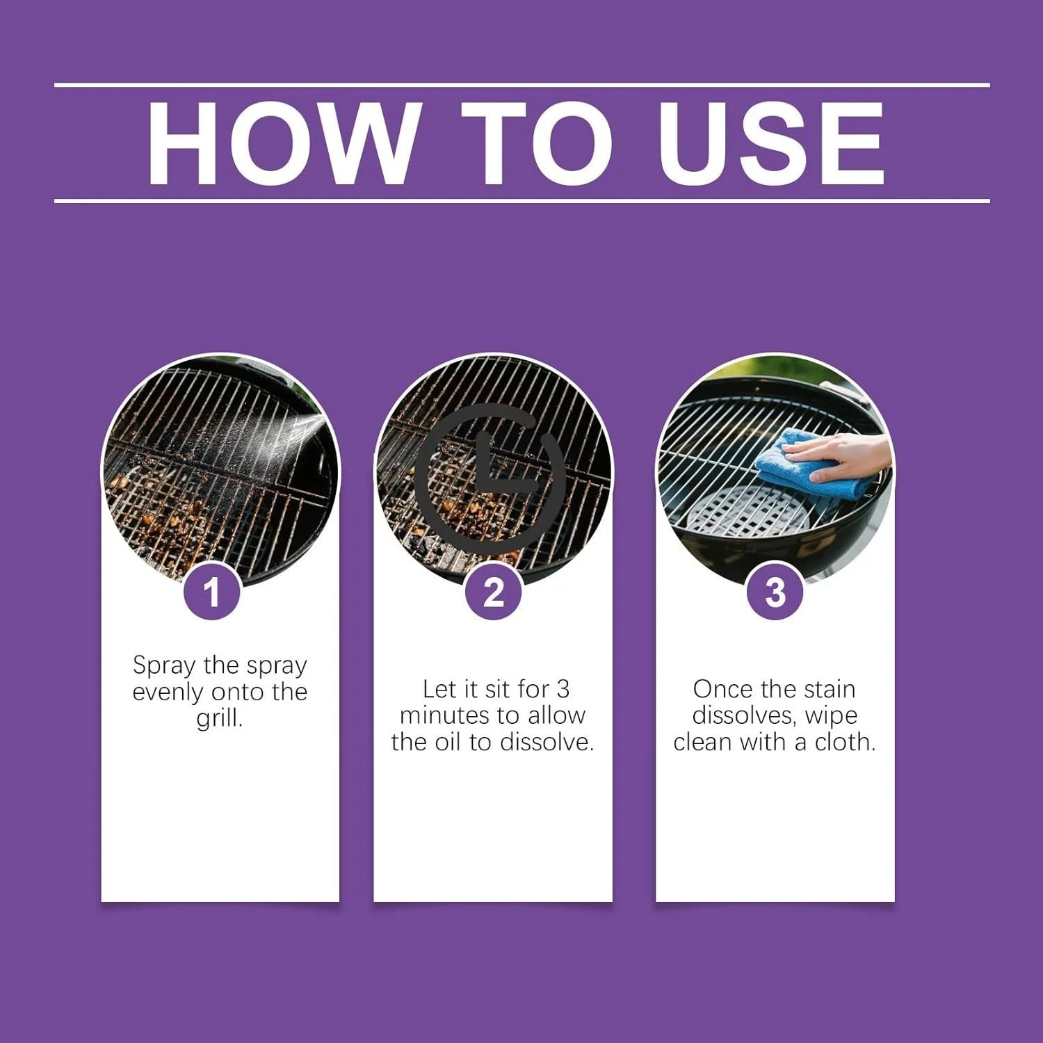 Heavy Duty Grill Degreaser Spray, Fast-Acting BBQ Cleaner for Outdoor Grills