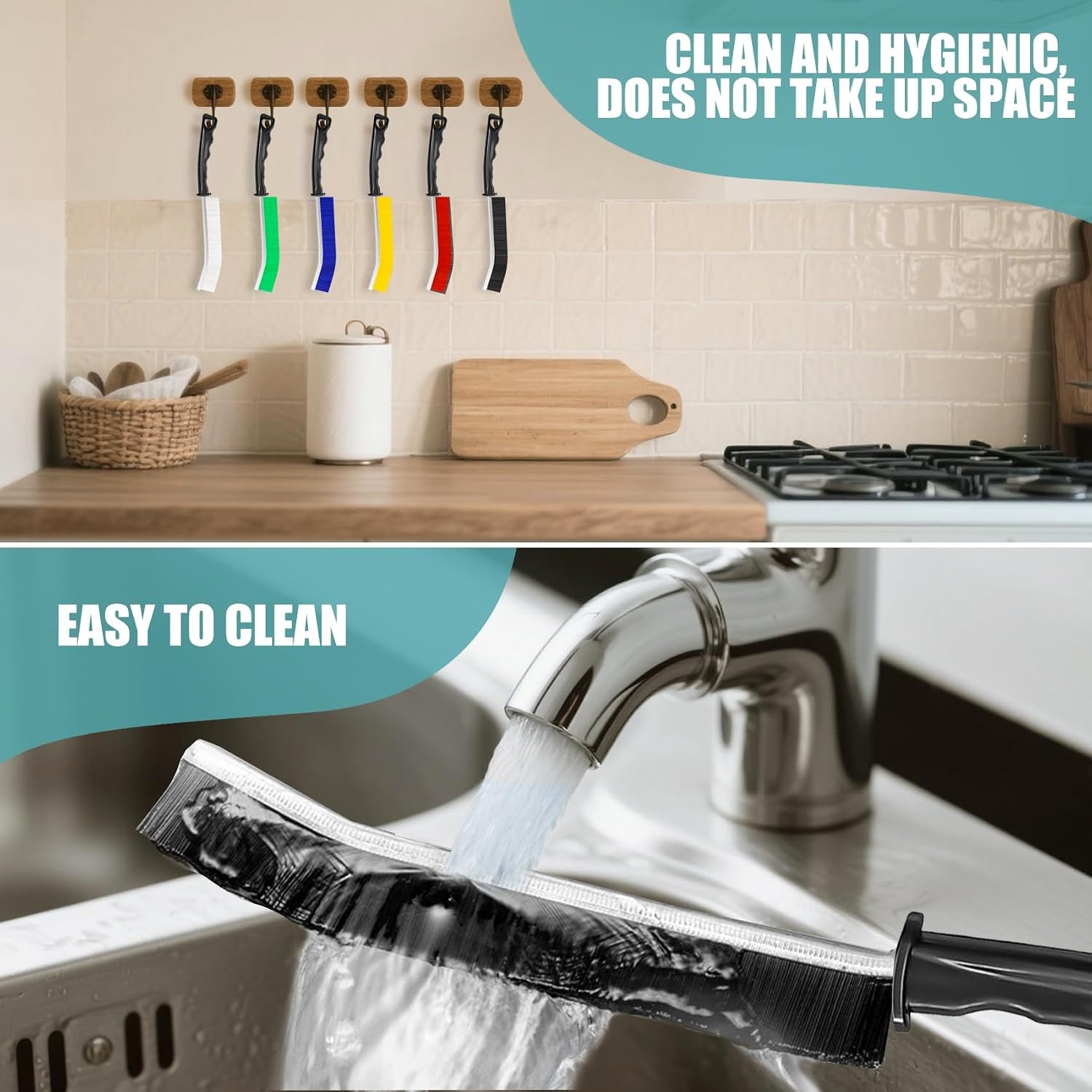 6Pcs Crevice Cleaning Brushes for Household Use, Grout Cleaner Brush, Hard