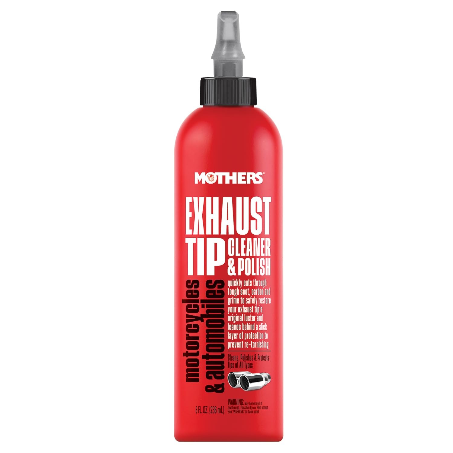 Mothers Exhaust Tip Cleaner & Polish, 8 oz. — Cleans, 8 Fl Oz (Pack of 1)