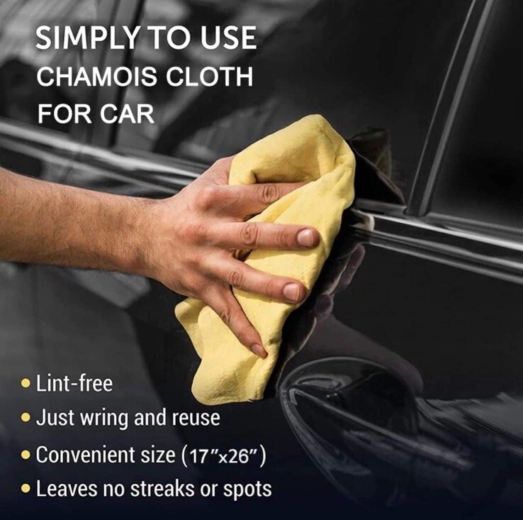 Clean Cham Synthetic Leather Towel 26 x 17 Drying Cleaning Car Boat Pet Chamois