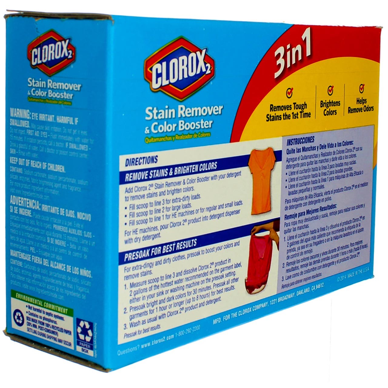 4 Pack Clorox 2 Stain Remover & Color Booster Powder, Regular, 49.2 oz