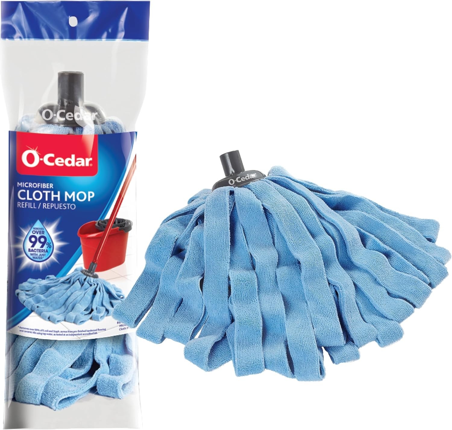 O-Cedar Microfiber Cloth Mop Refill, Blue 1 Count (Pack of 1),