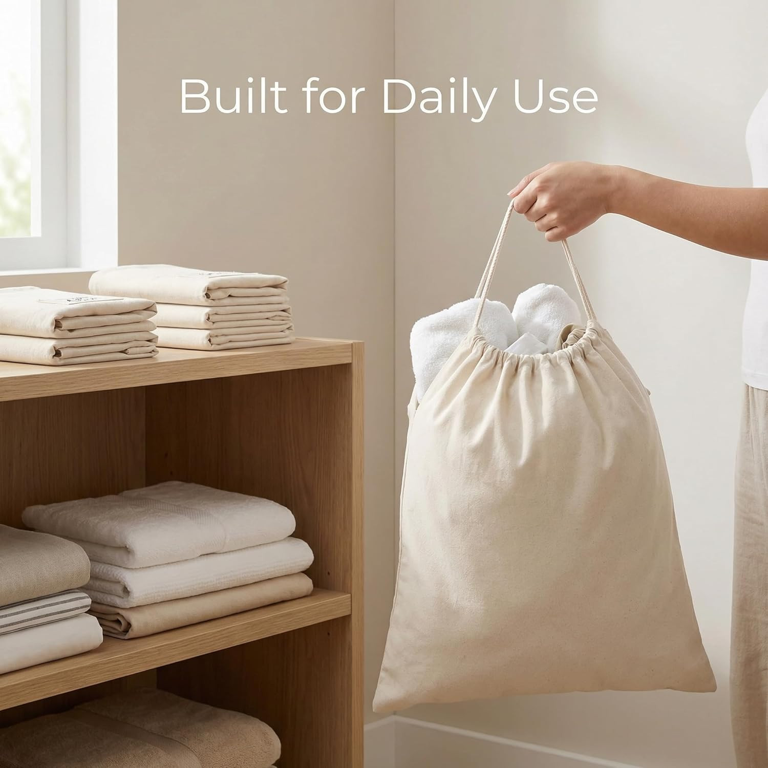 Laundry Bags 2-Pack 28”X36″ Extra-Large Cotton Canvas Heavy Duty