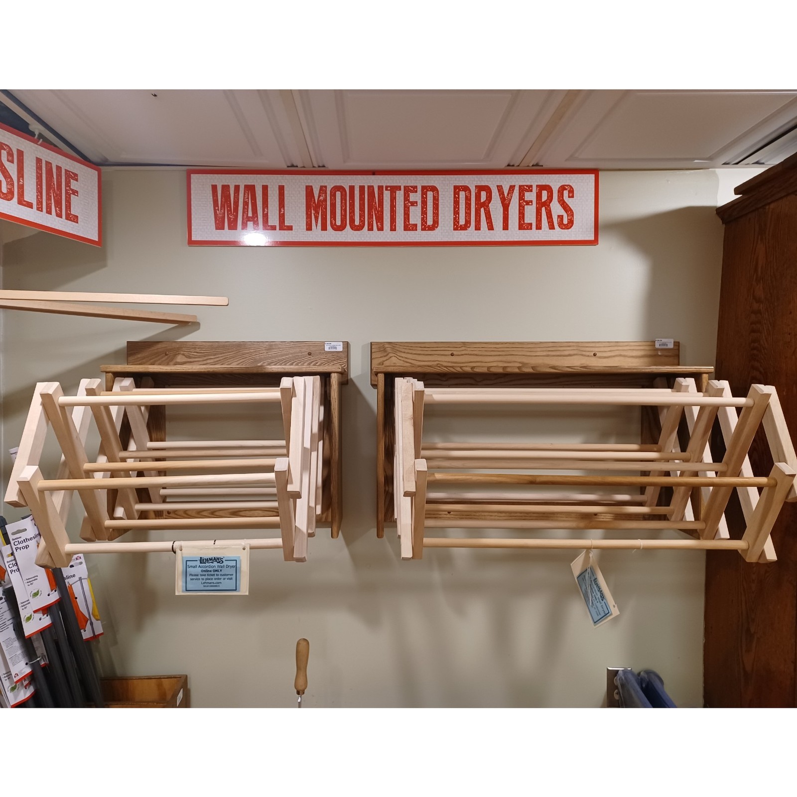 Lehman’s Accordion Clothes Drying Rack and Shelf, Amish Made Wooden
