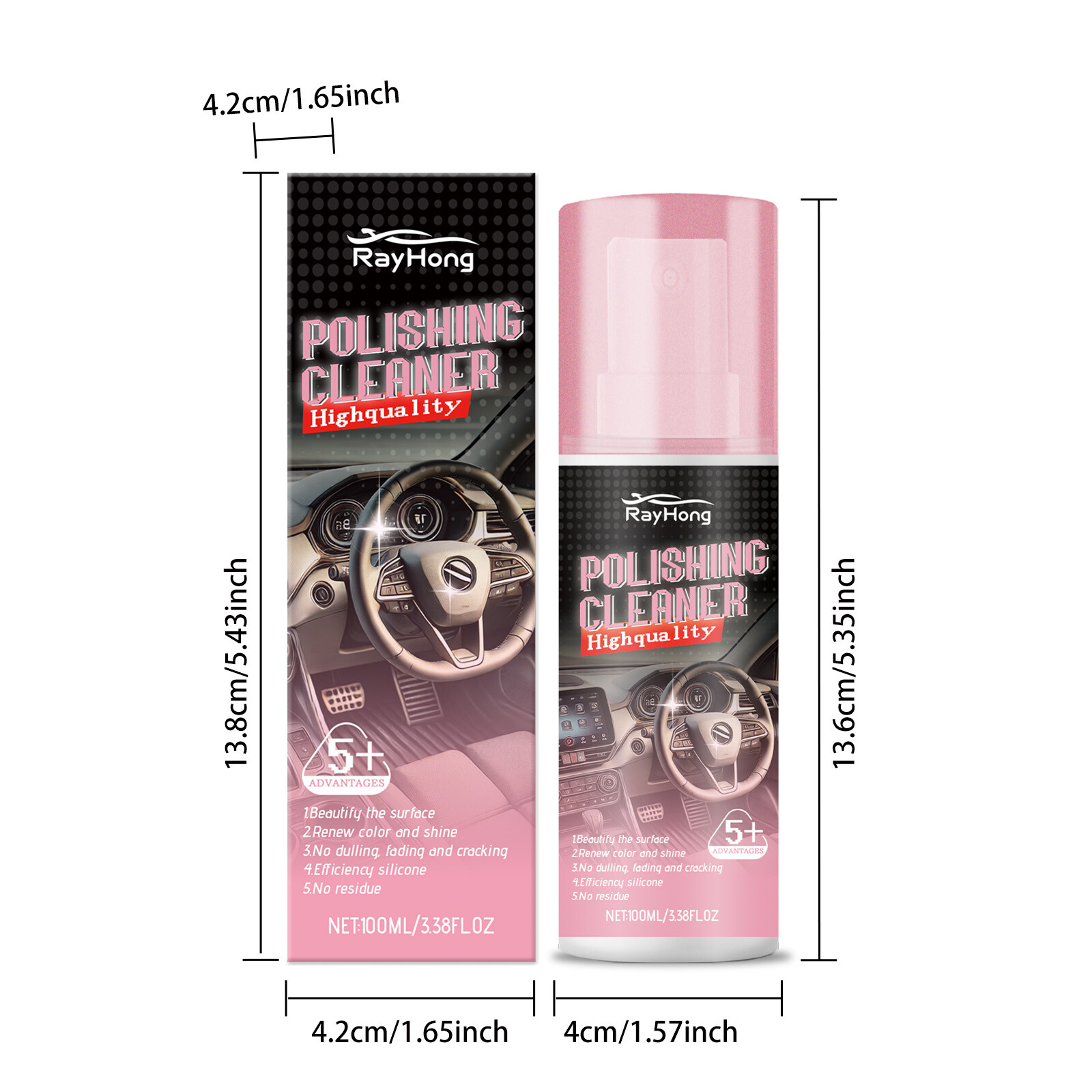3x Polishing Cleaner Cars Interior Car Interior Detailer & Cleaner 100ml