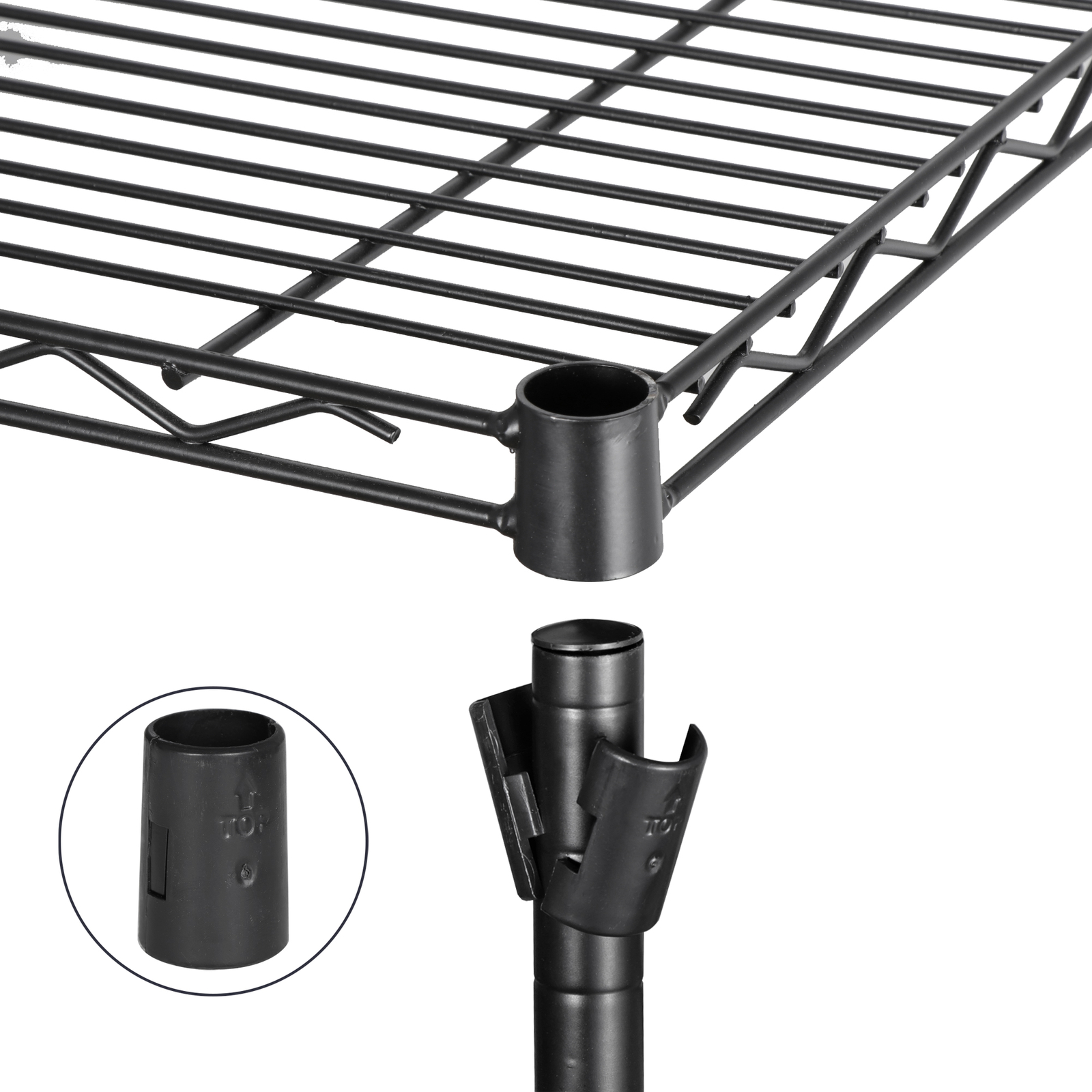 4-Tier Wire Shelving Rack Shelf Household Kitchen Storage Metal Shelf Organizer