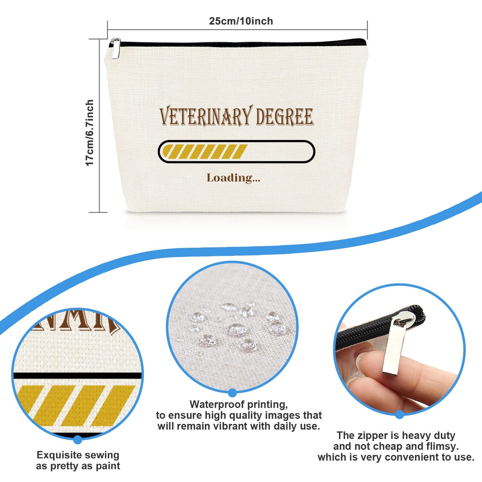 Future Veterinarian Gift Makeup Bag Appreciation s, Off White
