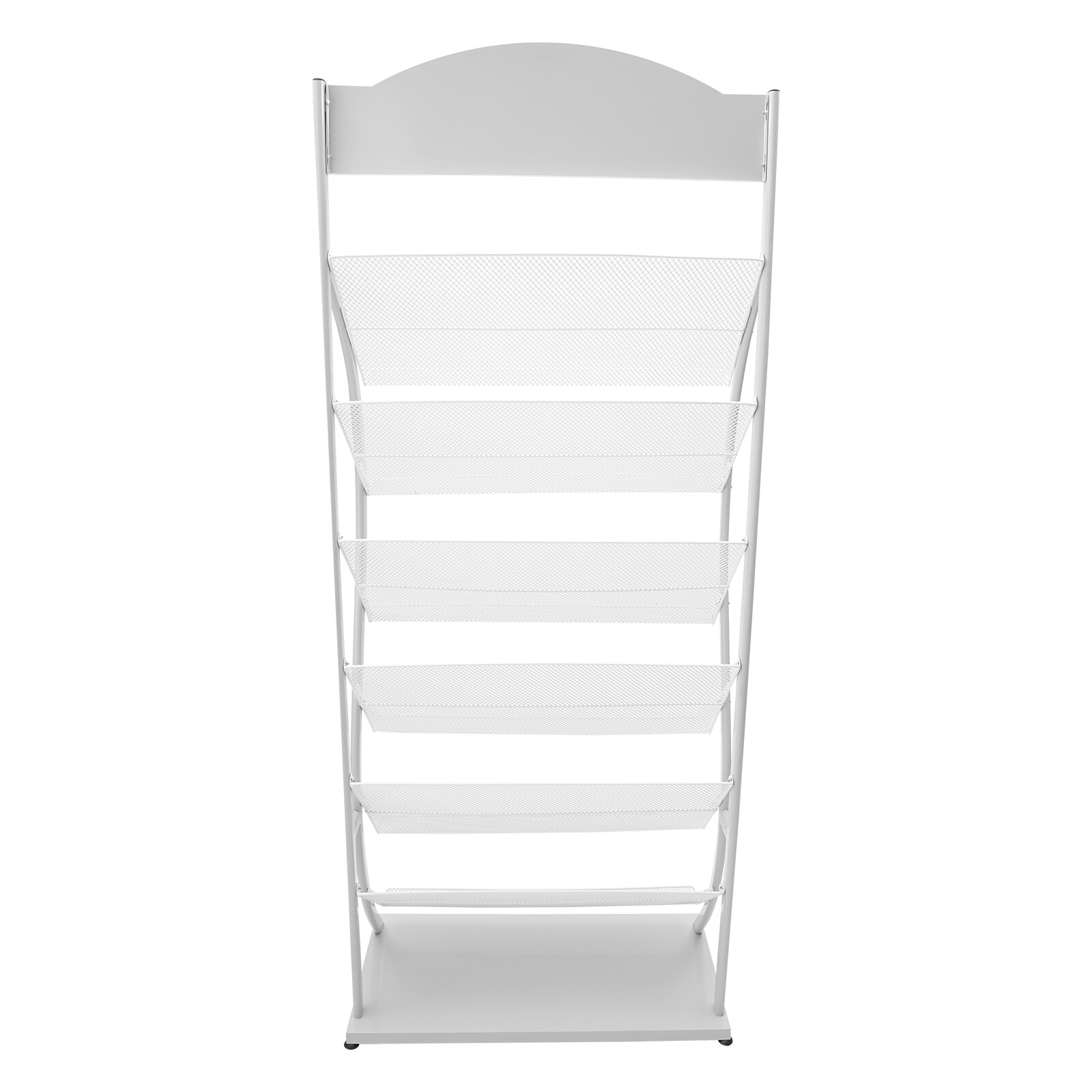 6 Tiers Magazine Display Stand Gray and White Brochure Rack For Offices/Shops.