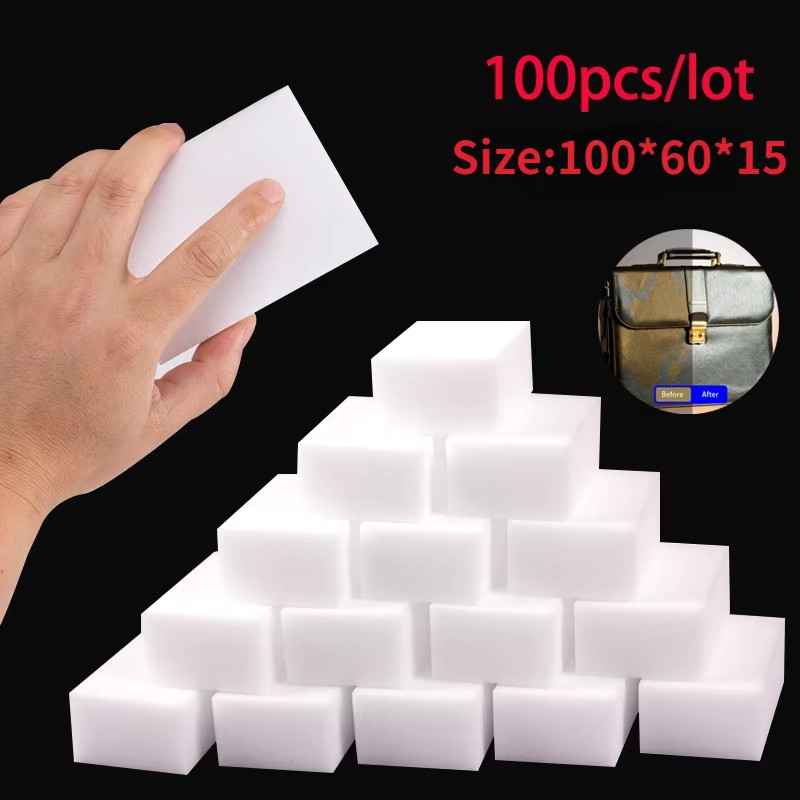100 Pcs/Lot Melamine Sponge Magic Sponge Eraser for Kitchen Office Bathroom Mela