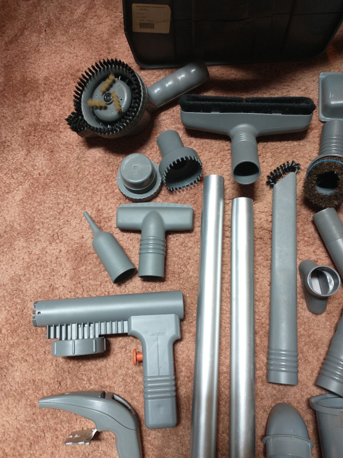 Kirby Vacuum Accessories Storage Caddy Hose Wands Tools & 3 Belts 20 pcs Used