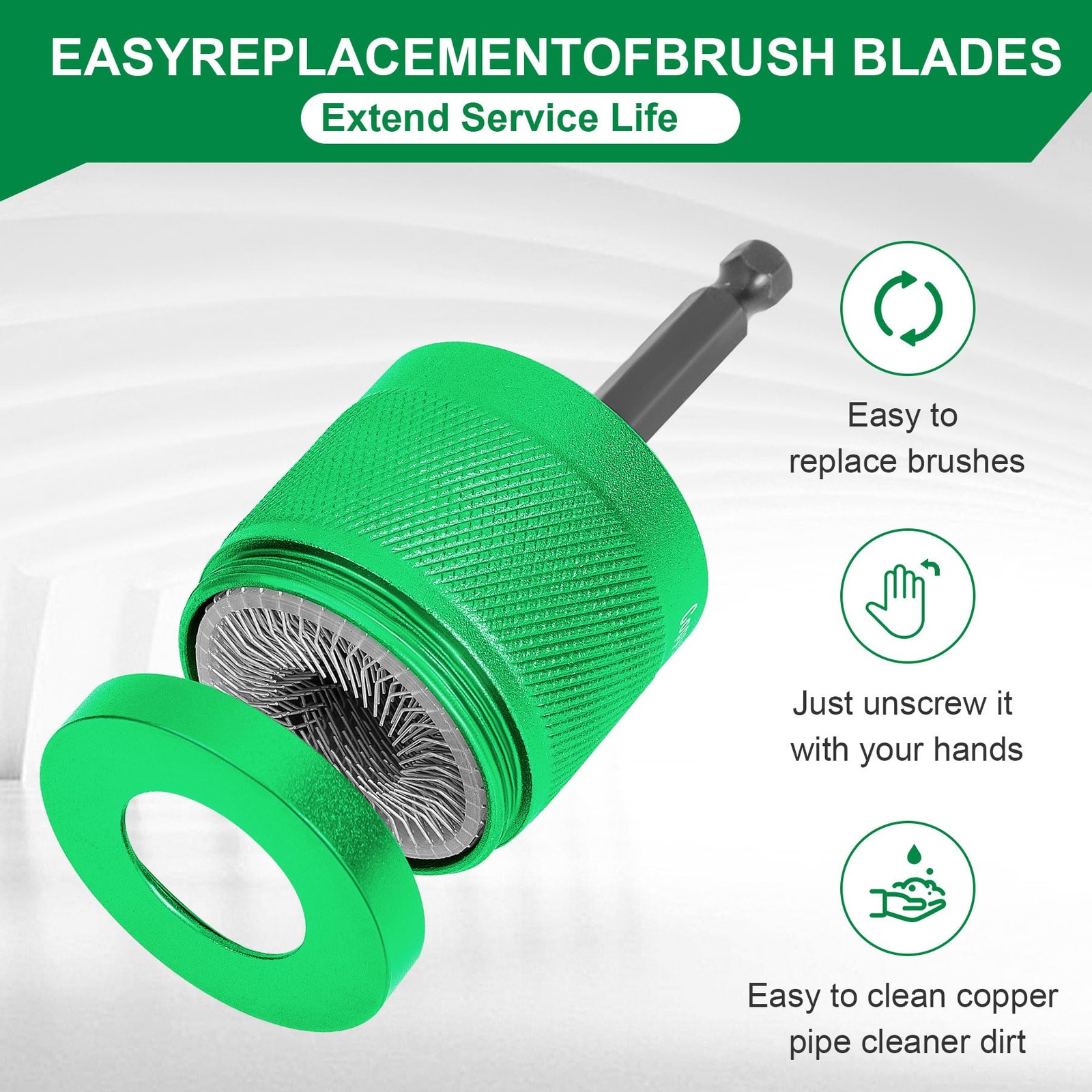 1/2 Inch & 3/4 Inch Metal Copper Pipe Cleaner Brush for Plumbers Cleaning Rusts
