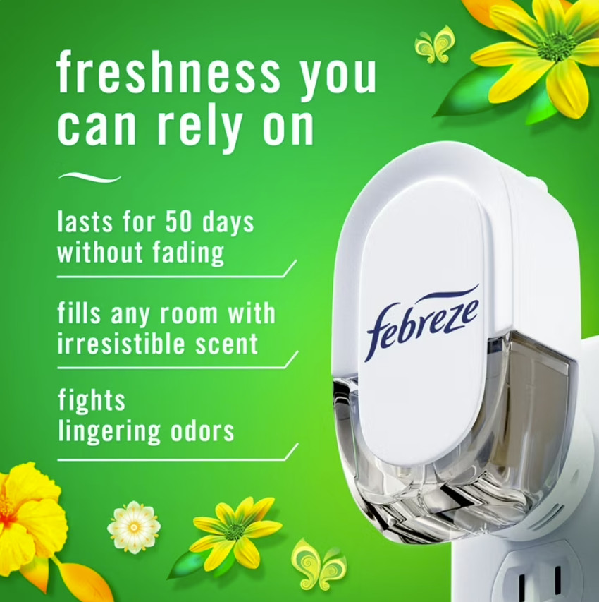 ( 2 Pack ) Febreze Plug In Air Freshener Scented Oil Refill Gain, 4 Count