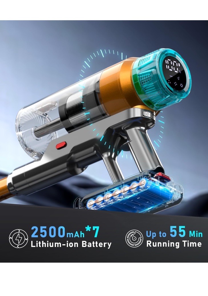 Cordless Vacuum Cleaner for Home 600W 55Kpa Upgraded Powerful Stick Vacuum Up…