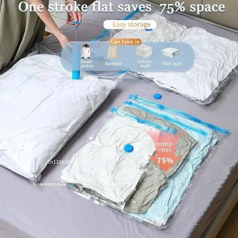 10 x Jumbo Vacuum Storage Bags Travel Space Saver Garment Seal Clothes Organizer