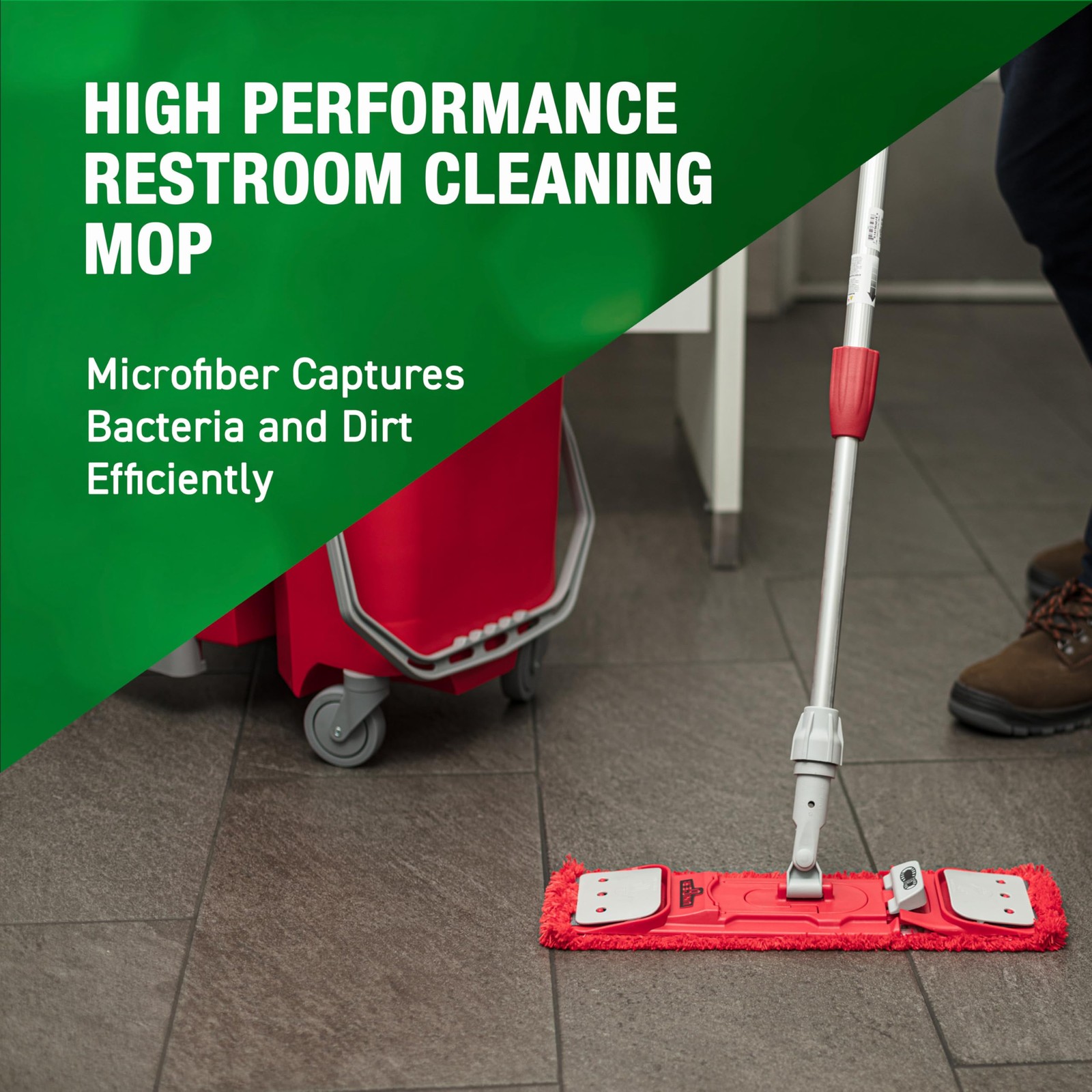 Commercial Restroom Complete Mop Pack with Microfiber Flat Pad and EZ Holder …