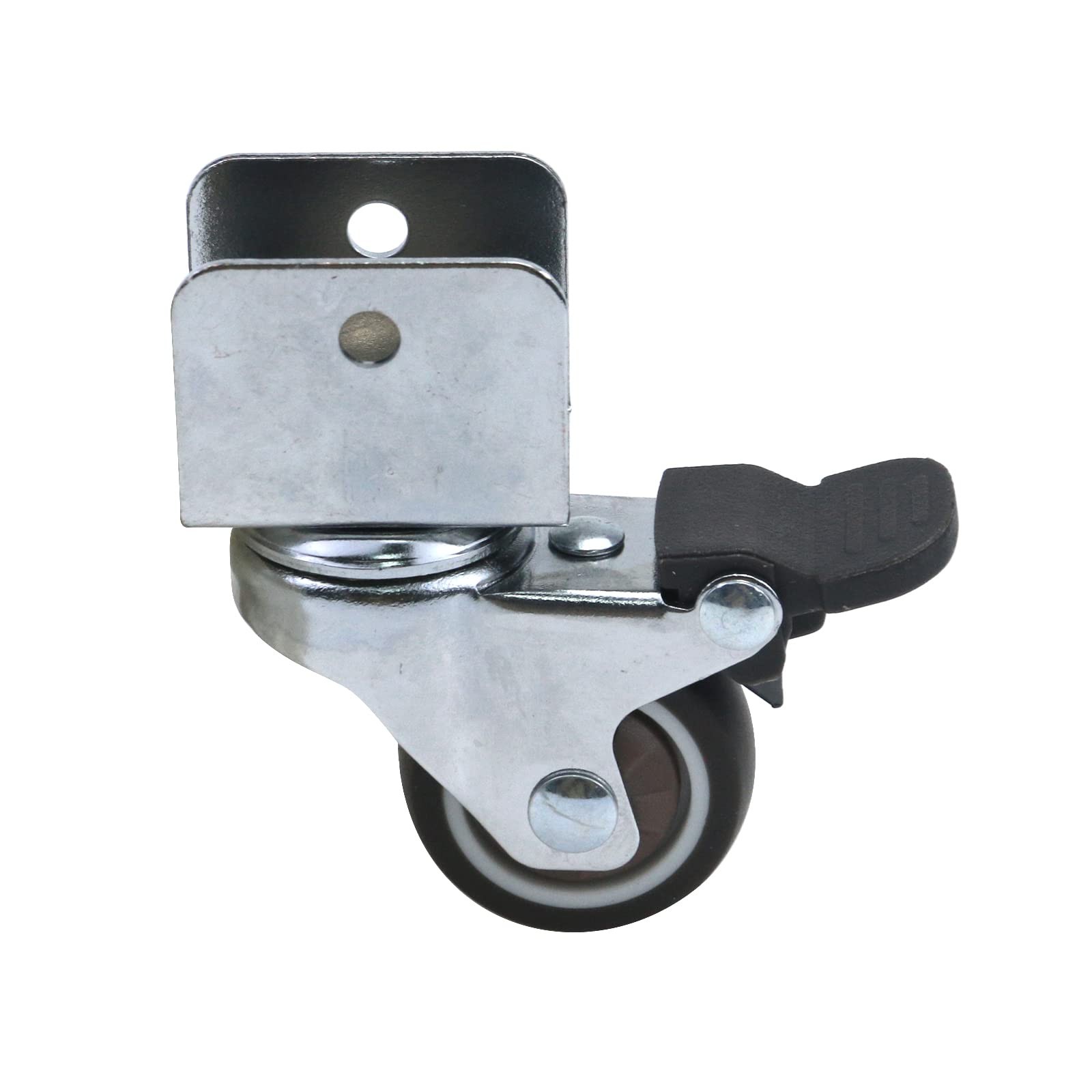 4-Pack U-Shape Swivel Caster Wheels with Brakes for Furniture Heavy Duty