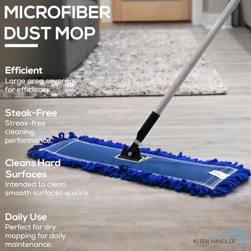 24 Inch Microfiber Dust Mop, Medium Washable Commercial, 1 Pack Blue – 24 Inch