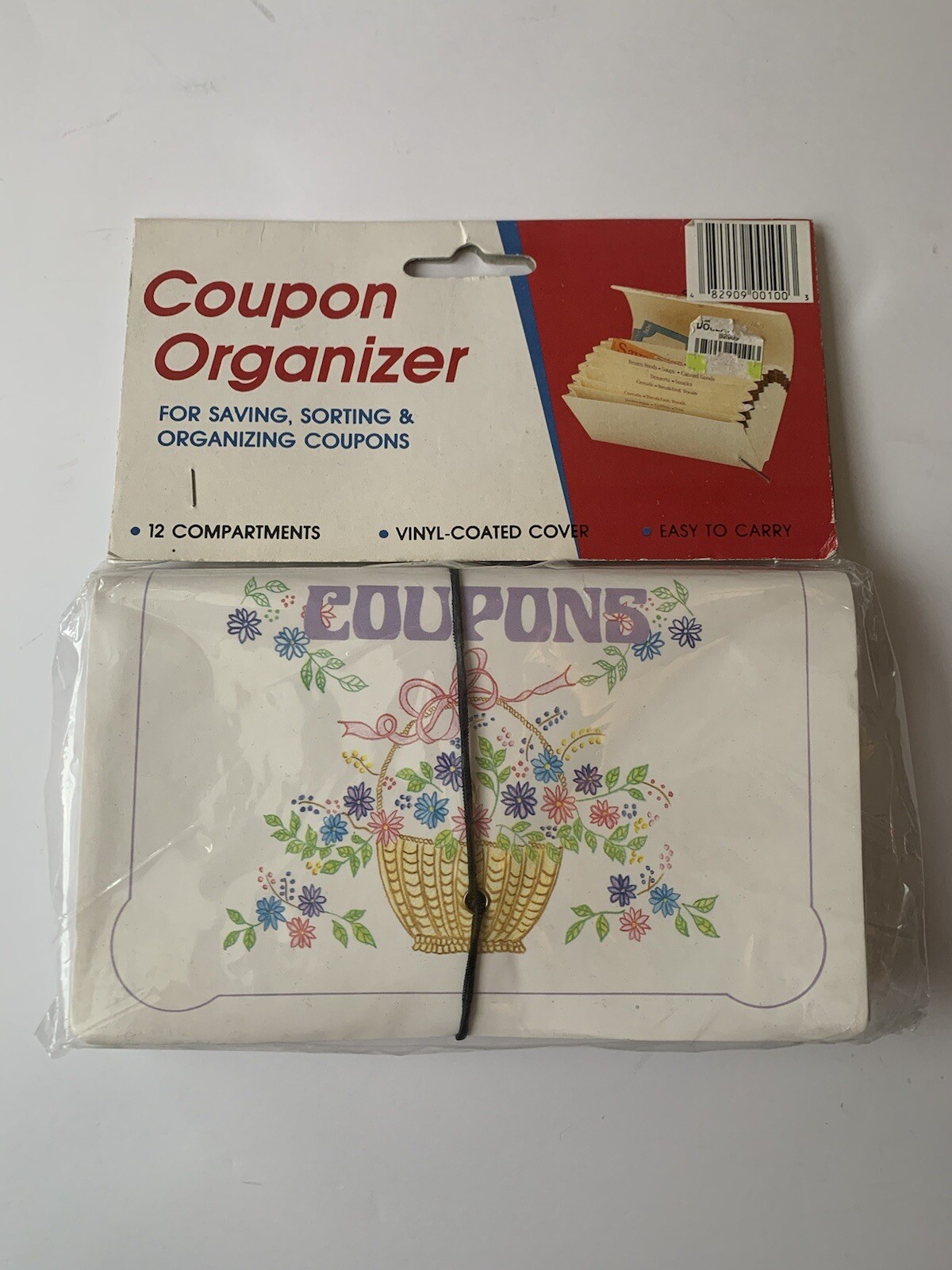 Vintage Coupon Organizer – Expandable 12 Labeled Divider Pockets Deadstock