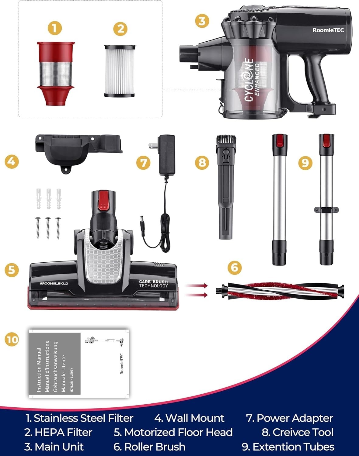 Effortless Cordless Stick Vacuum Cleaner – Up to 35 Min Runtime with HEPA Filter