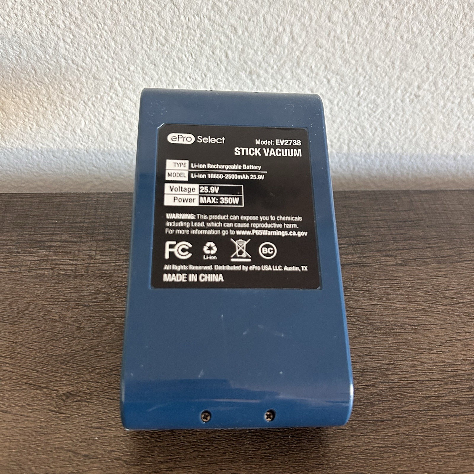 ePro Select EV2738 Battery for EV2738 Cordless Vacuum