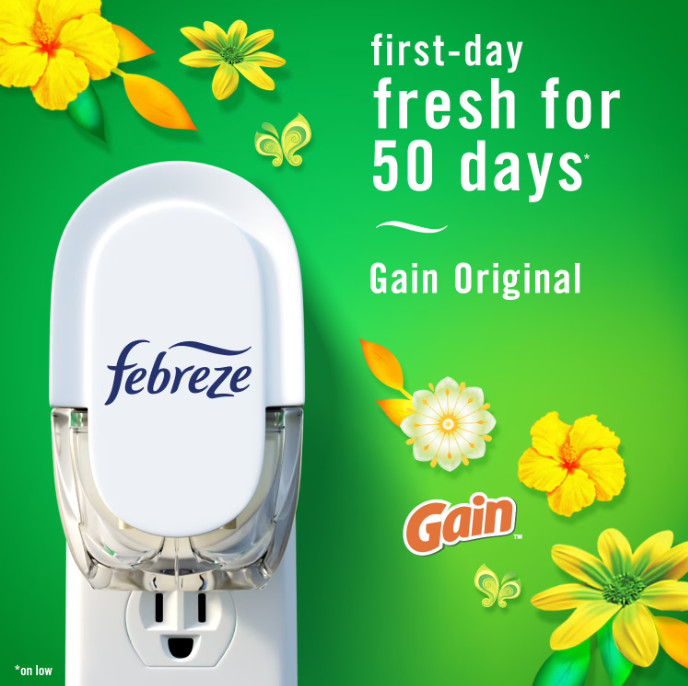 Febreze Plug In Air Freshener Scented Oil Refill Gain, 4 Count