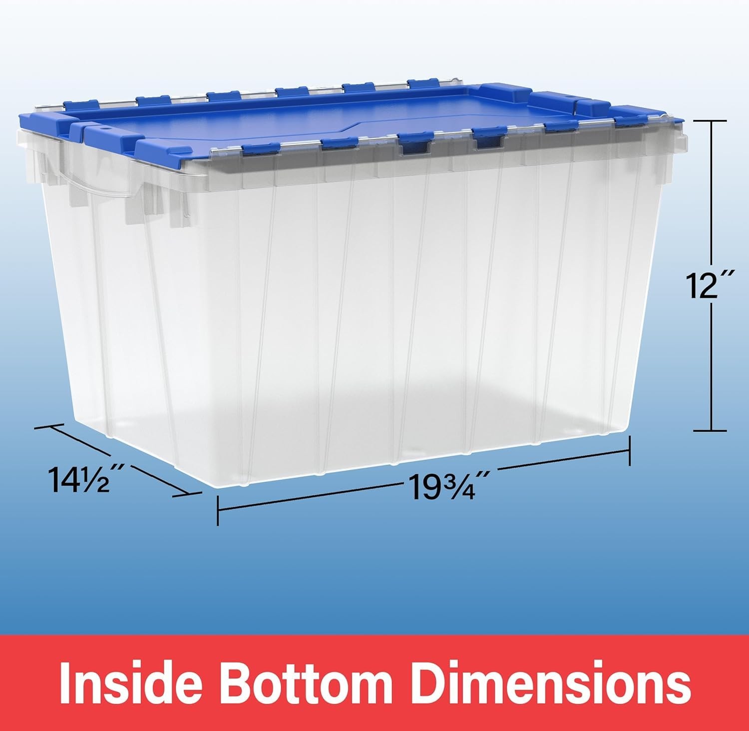 Akro~Mils 12 Gal Stackable Plastic Storage Tote Box with Lid, Black/Yellow