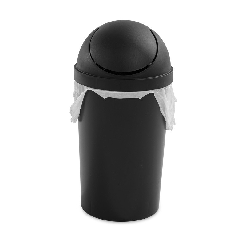 Round Plastic Swing Top Trash Can Wastebasket Bathroom Kitchen Office Indoor Use