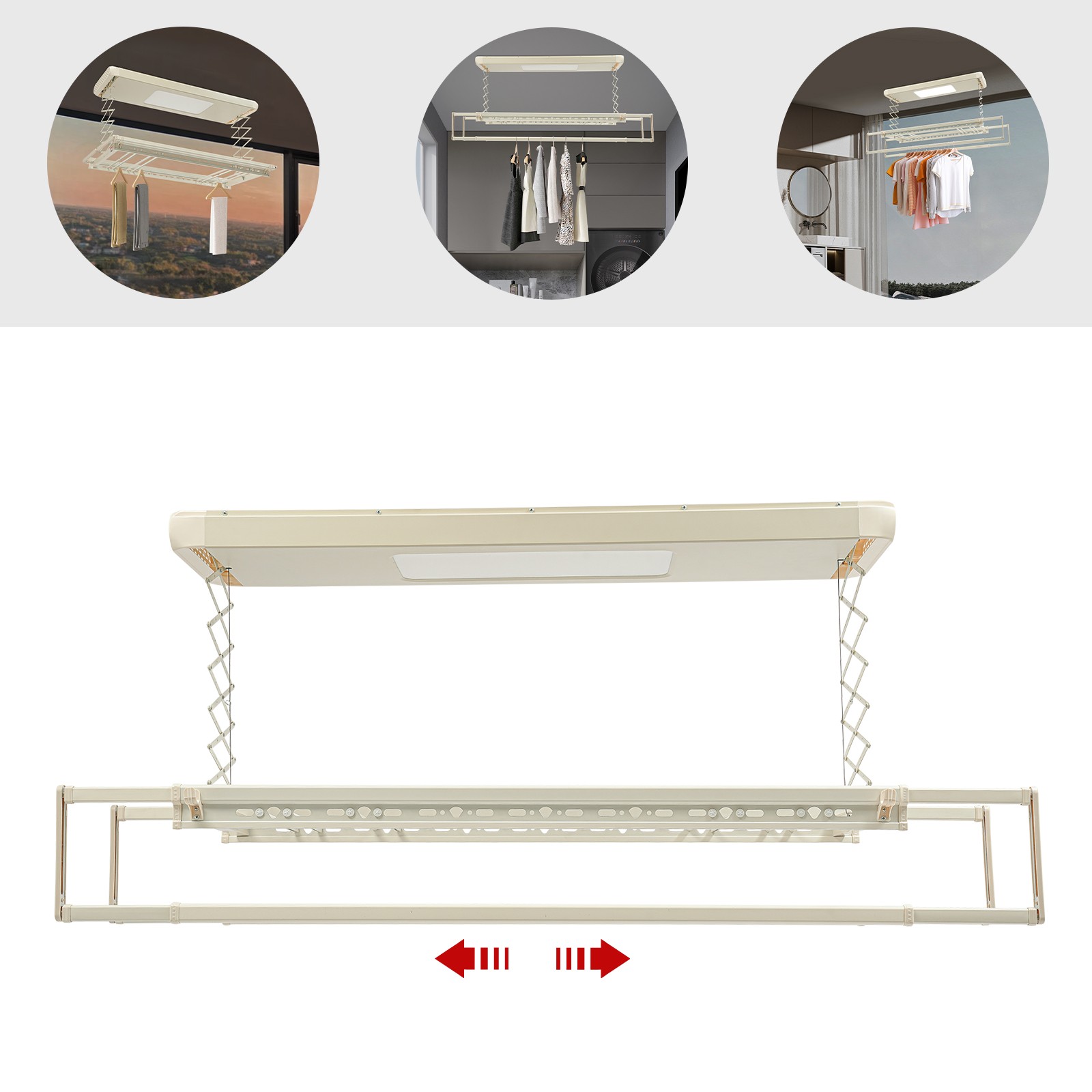 Electrical Retractable Airing Rack with Remote Control & Light 35kg/77.16 lbs