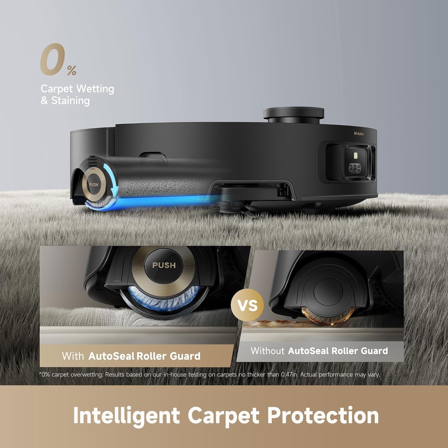 DREAME Aqua10 Roller Black Robot Vacuum 30,000Pa Suction｜Certified Refurbished