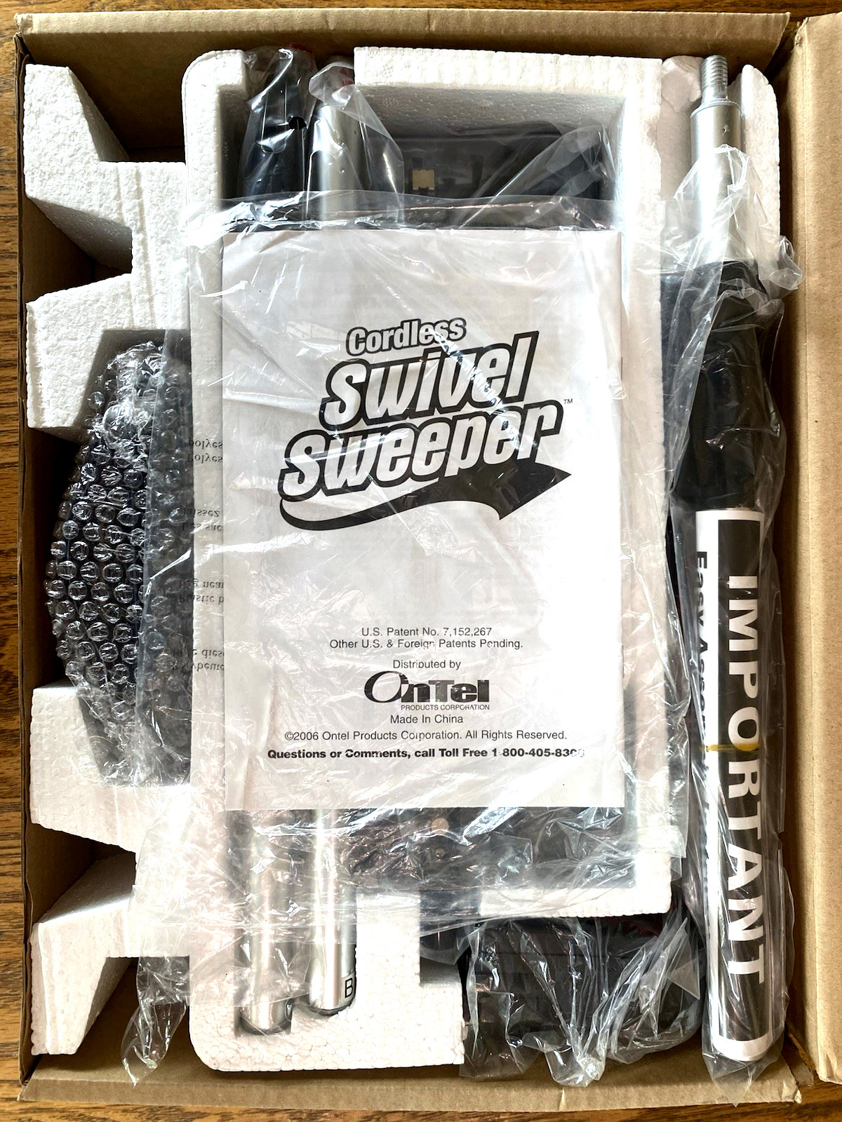 Cordless Swivel Sweeper SWS1M-TV Battery Powered Vacuum OnTel NEW Open Box
