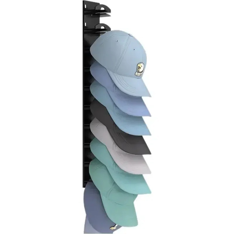 1pcs Wall-Mounted Hat Organizer Rack – 10 Grids Space-Saving Hat Hanger – NEW
