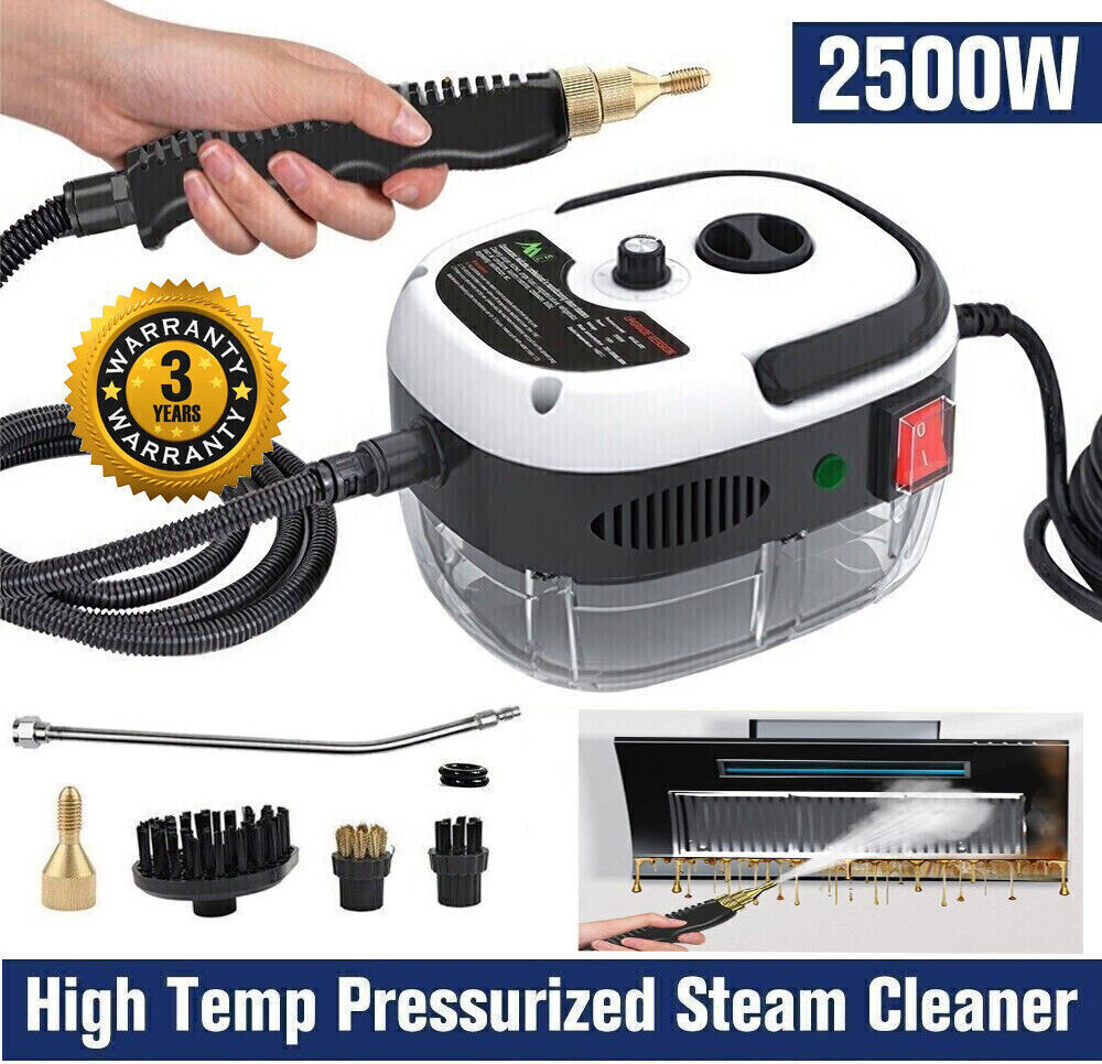 2500W High Pressure Steam Cleaner Handheld Portable 6 Brush Car Home Kitchen NEW
